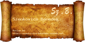 Szenkovics Benedek névjegykártya